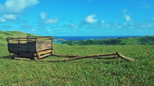 Scenic view of land against sky