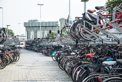 Bicycle parking in utrecht, netherlands