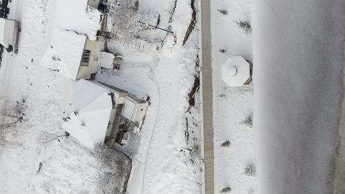 Close-up of snow against sky