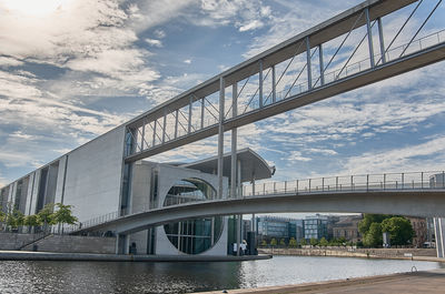 Bridge over river against sky