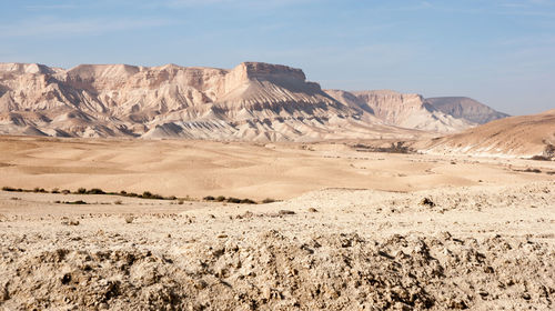 Scenic view of desert against sky