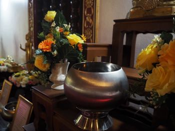 Close-up of potted plant on table at home