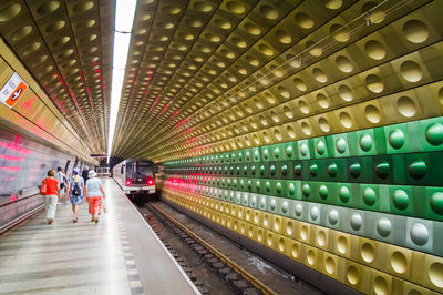 People waiting at subway station