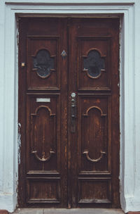 Close-up of closed door