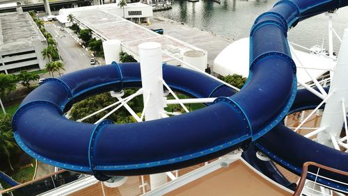 High angle view of swimming pool at playground