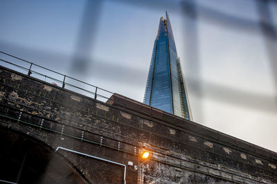 Low angle view of modern building against sky