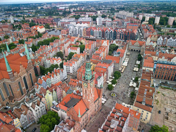 High angle view of townscape