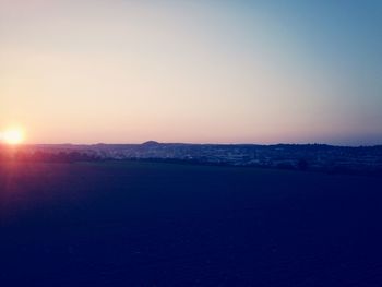 Scenic view of sunset over landscape