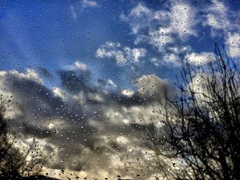 Close-up of water drops on glass