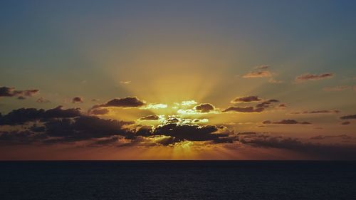 Scenic view of sea at sunset