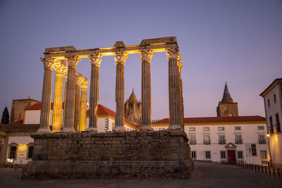 Low angle view of historic building against clear sky