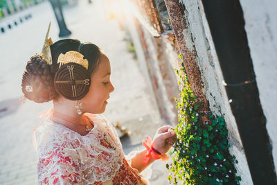 Portrait of a girl looking at camera