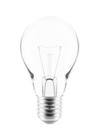 Close-up of light bulb against white background