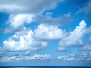 Low angle view of clouds over sea