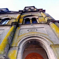 Low angle view of temple against sky