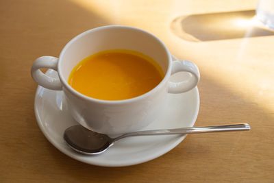 Close-up of tea served on table