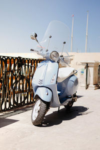 Low angle view of vespa on street