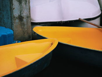 Close-up of yellow boat