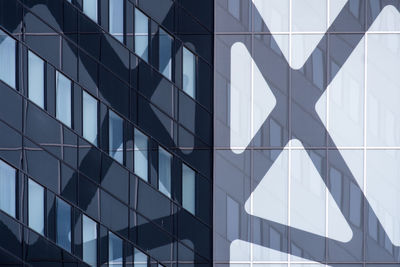 Full frame shot of modern glass building