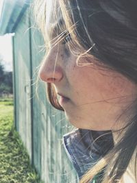 Close-up portrait of young woman