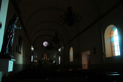 Interior of illuminated building