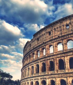 Low angle view of coliseum