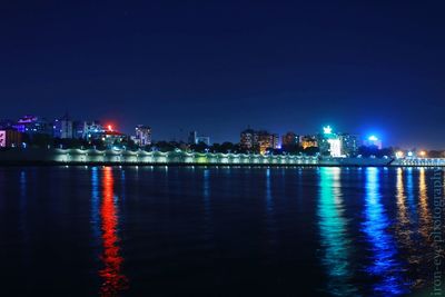 Illuminated city at night