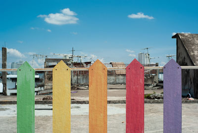 Buildings against blue sky