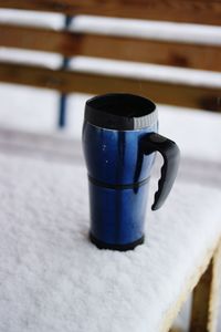 Close-up of coffee cup on table