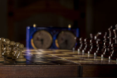 Close-up of chess pieces