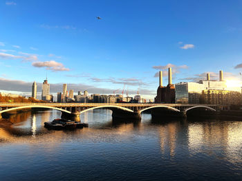 Bridge over river in city