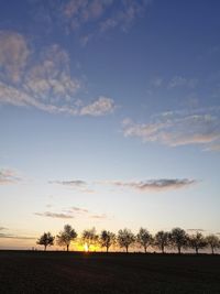 Scenic view of field against sky during sunset