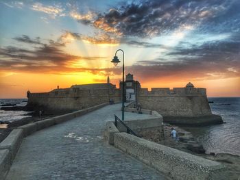 View of road at sunset