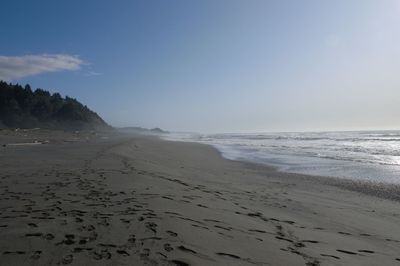 Scenic view of beach against sky