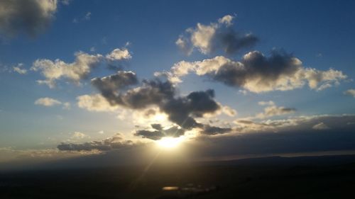 Scenic shot of clouds in sky at sunset