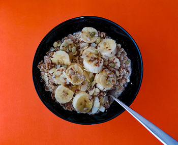 Directly above shot of breakfast in bowl