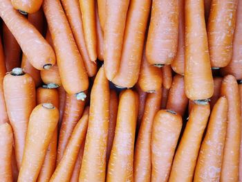 Full frame shot of carrots for sale at market