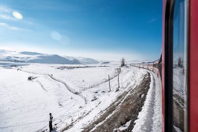 Scenic view of snow covered landscape