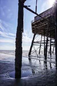 Low angle view of sea against sky