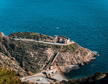 High angle view of beach