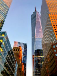 Low angle view of skyscrapers in city