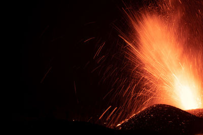 Volcano eruption on cumbre vieja, la palma island, canary islands