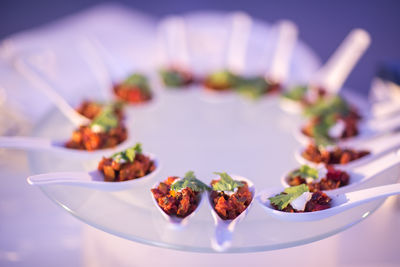 Close-up of served food in plate