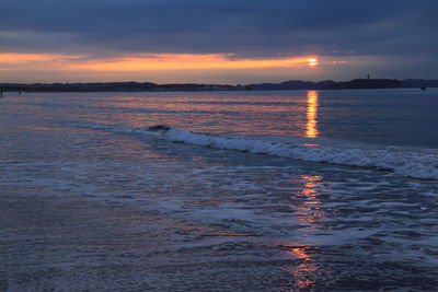 Scenic view of sunset over sea