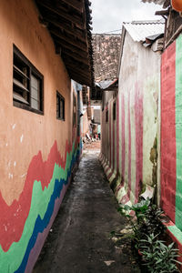 Narrow alley amidst buildings in city