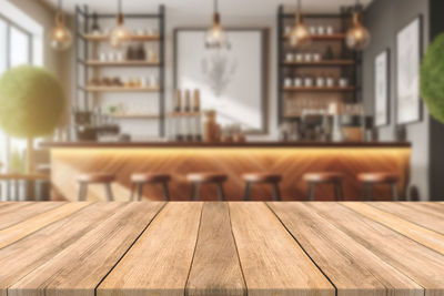 Close-up of wooden table