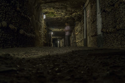 Man in illuminated room