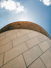 Low angle view of roof against sky