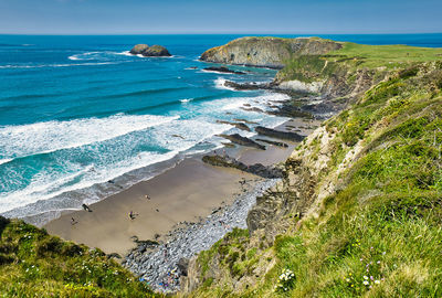Scenic view of beach against sky