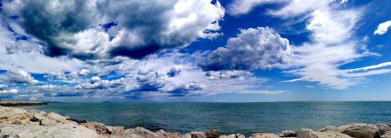 Scenic view of sea seen from cliff